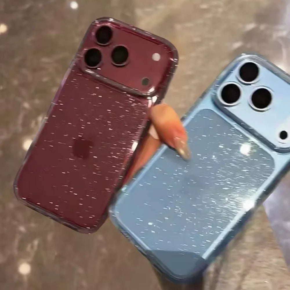 Glitter Clear Shockproof Silicone Case For iPhone