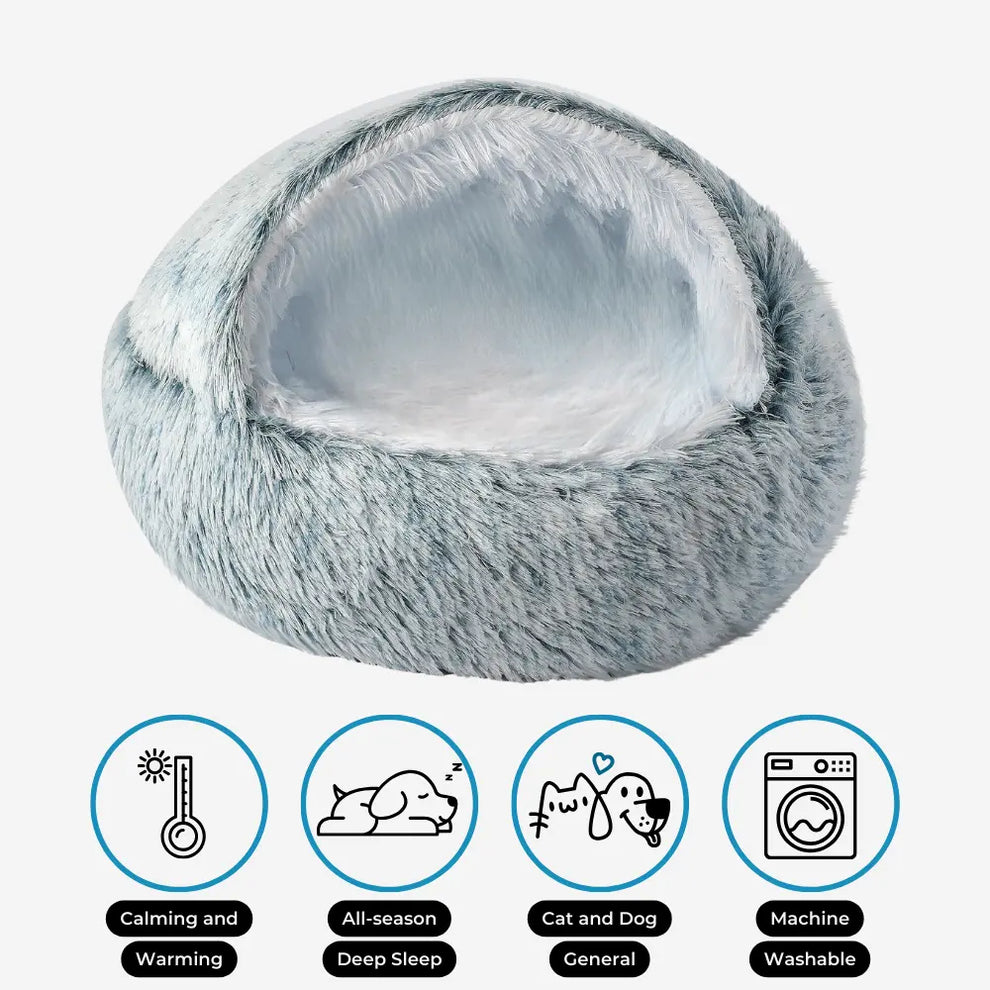 Pet calming cave bed