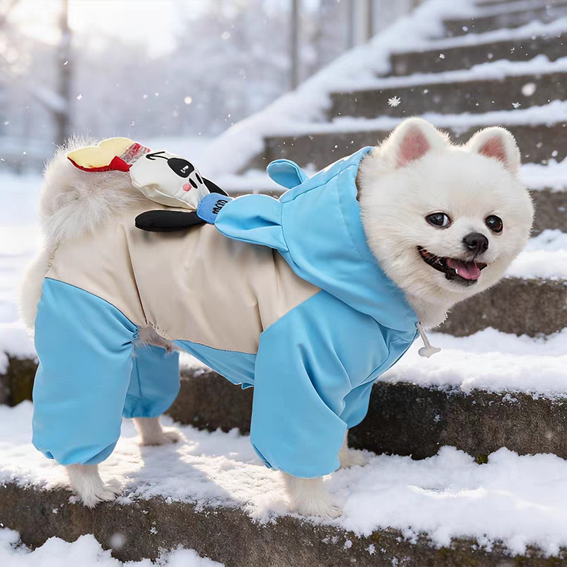Thick fleece-lined cotton-padded dog jacket