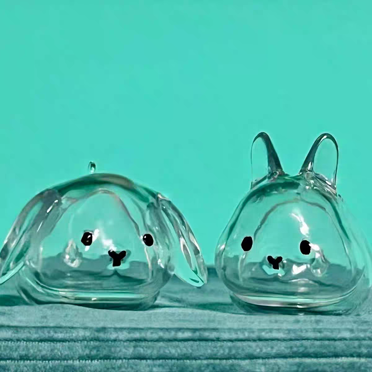 2 Pcs Rabbit fur storage box pendant