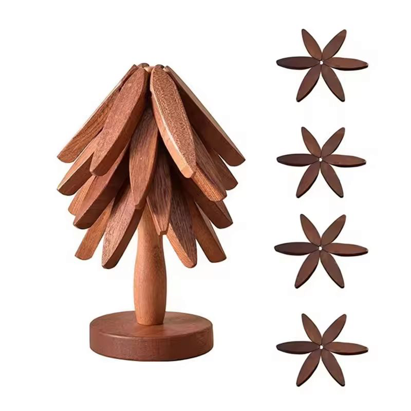 4PCS Wooden Trivets for Hot Dishes