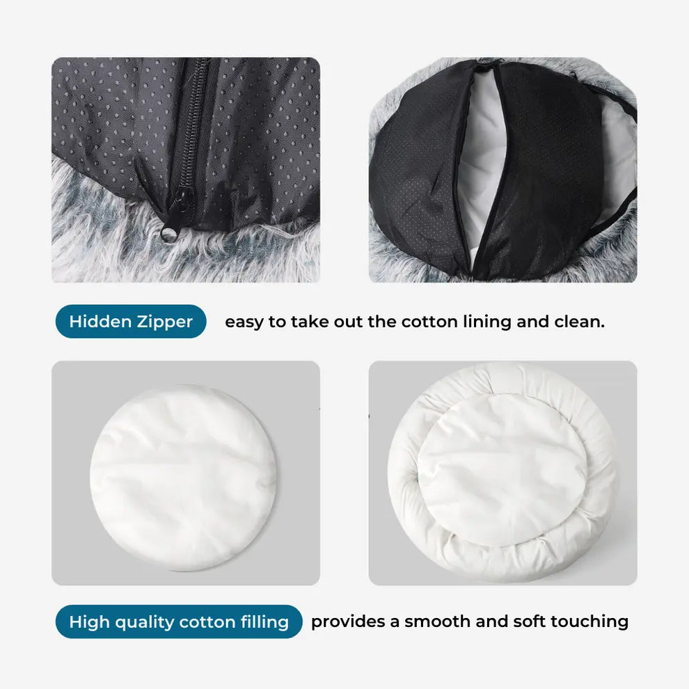 Pet calming cave bed