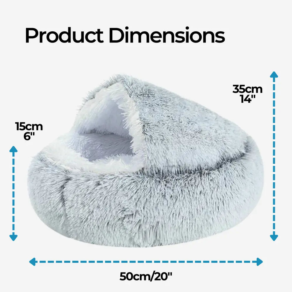 Pet calming cave bed