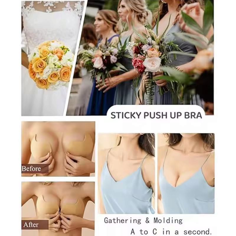 Strapless adhesive bra