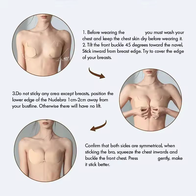 Strapless adhesive bra