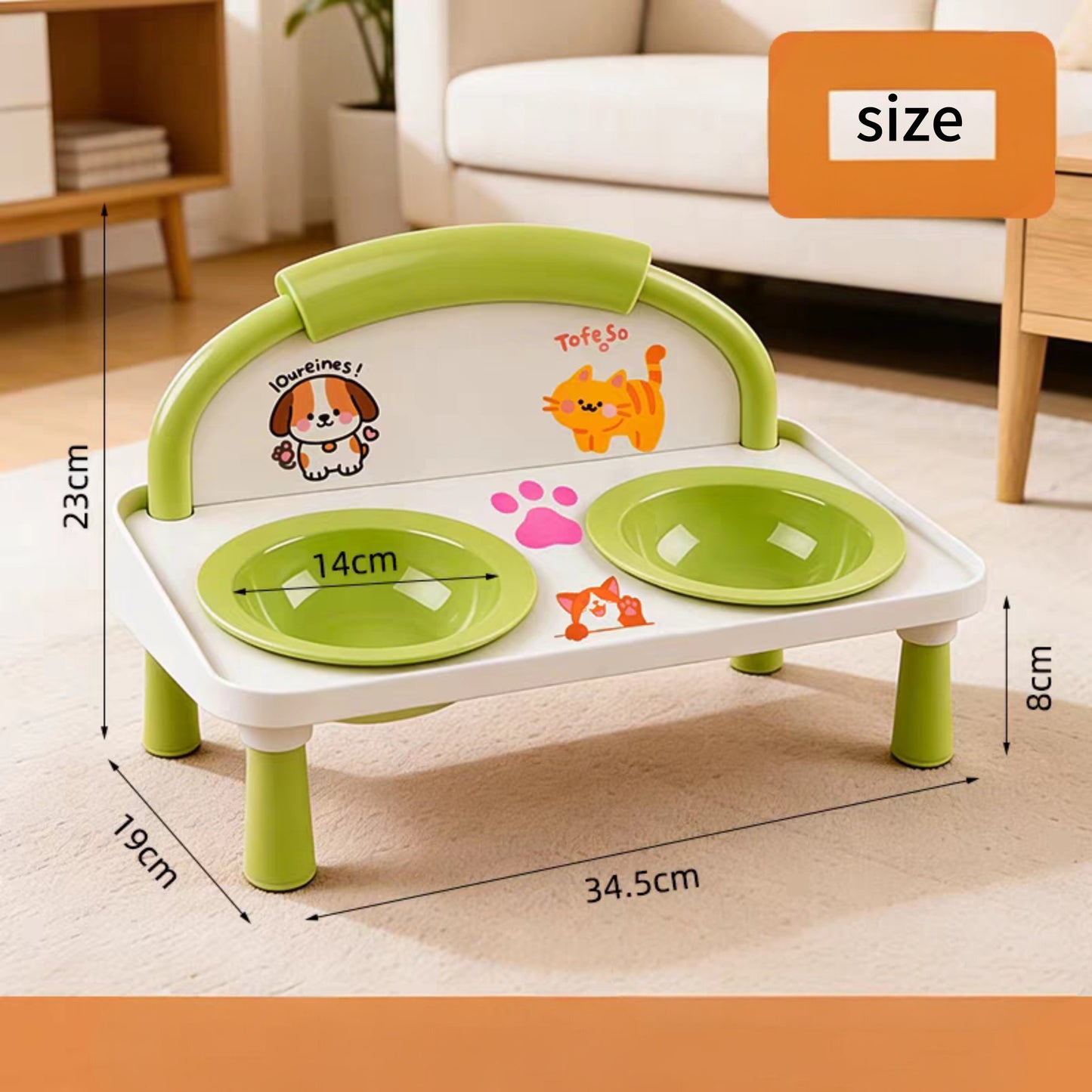 Double-bowl with high legs