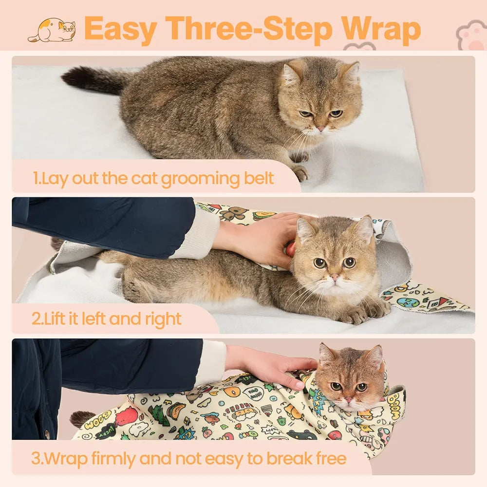 Cat grooming wrap