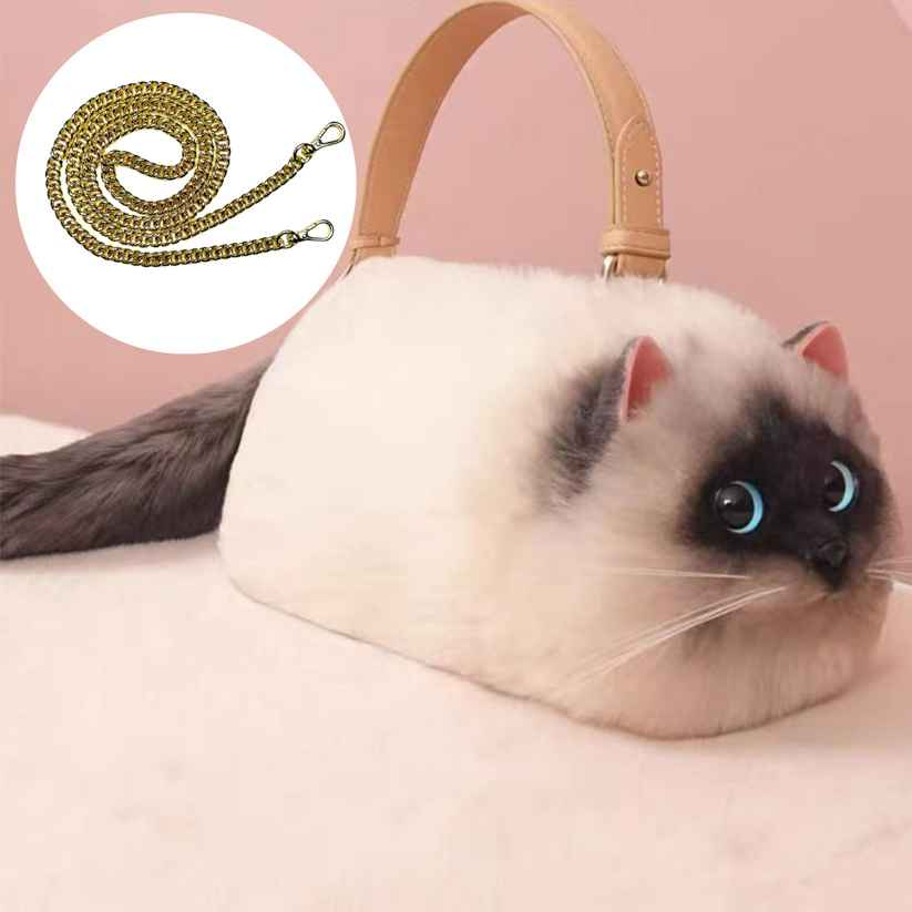 Cute cat velvet bag