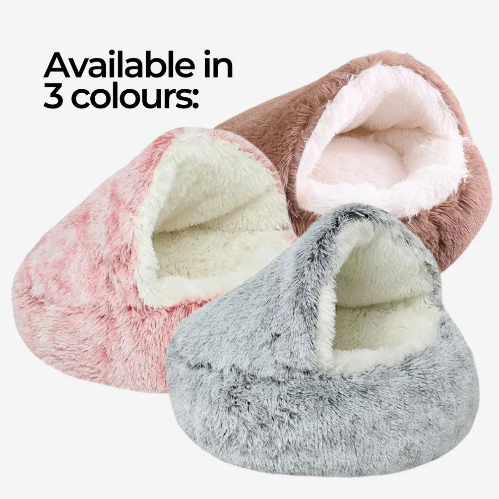 Pet calming cave bed