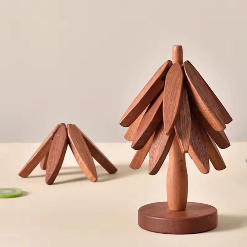 4PCS Wooden Trivets for Hot Dishes