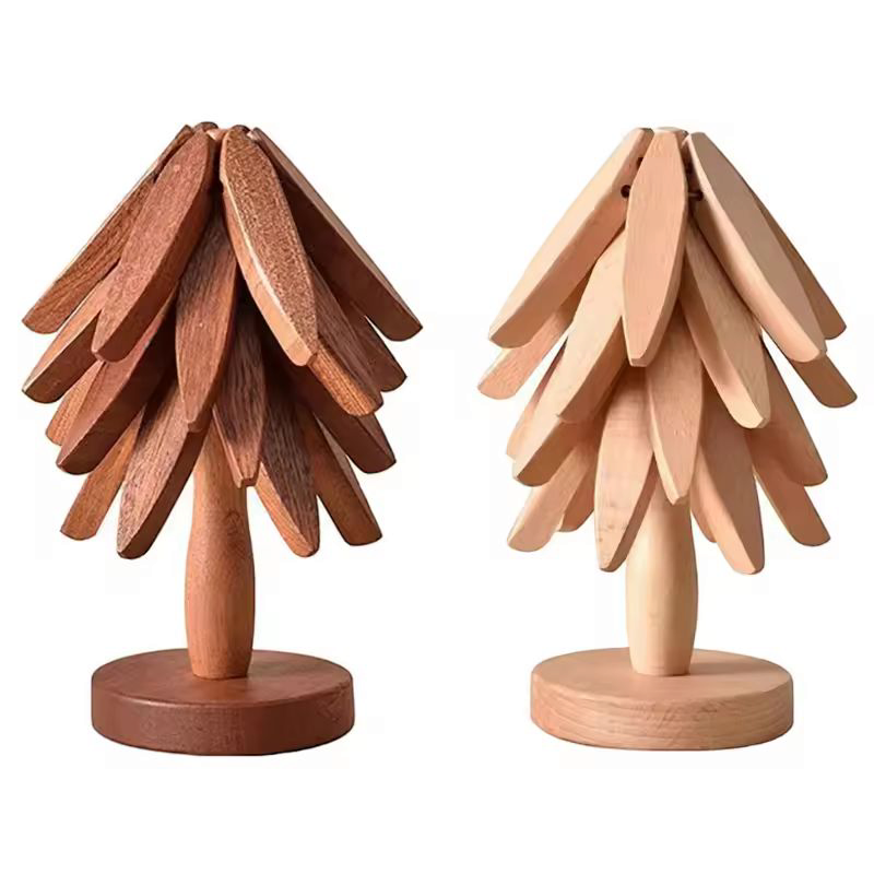 4PCS Wooden Trivets for Hot Dishes