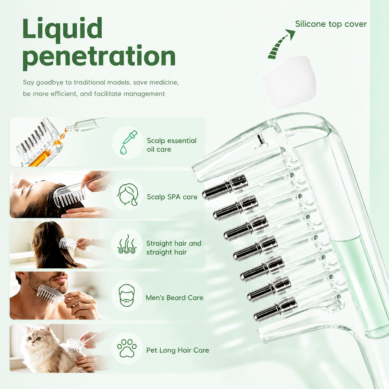 Crystal scalp care comb