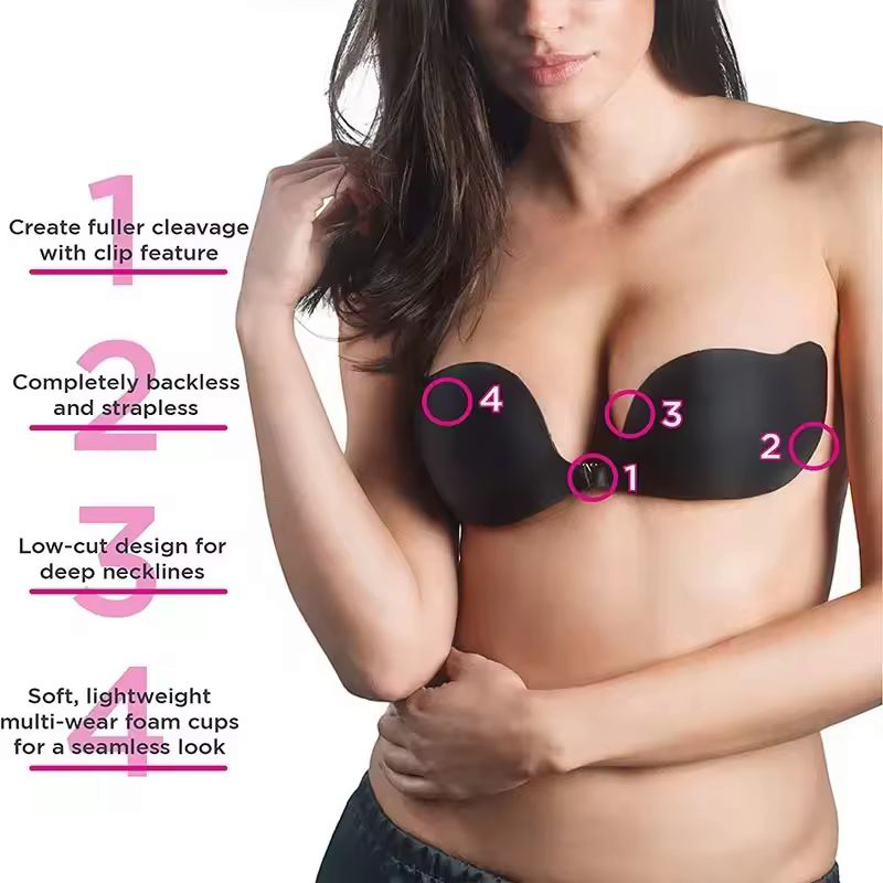 Strapless adhesive bra