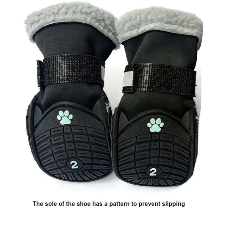 Thick fleece dog shoes