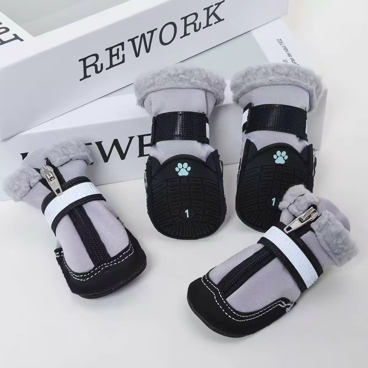 Thick fleece dog shoes