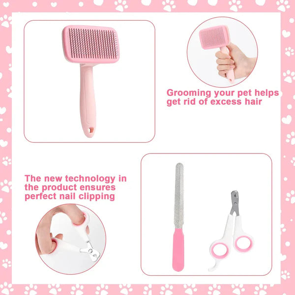 8-Piece Cat & Dog Grooming Set –