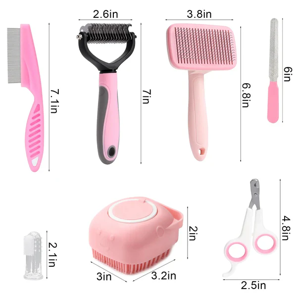 8-Piece Cat & Dog Grooming Set –