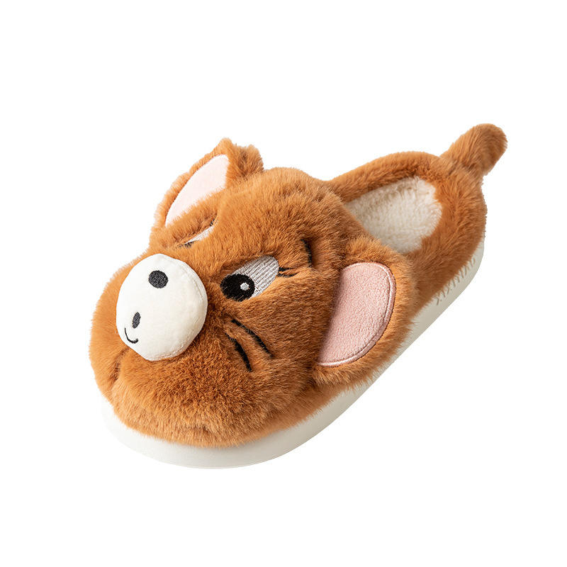 Men & Women Fuzzy Cartoon Slippers – Warm Non-Slip Cotton