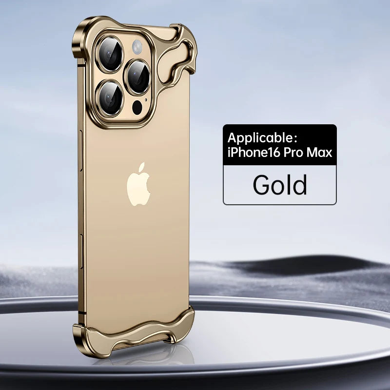 Desert Titanium Color Aluminum Bumper iPhone Case With Camera Lens Guard