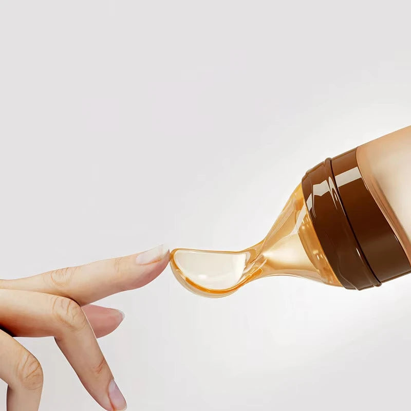 Silicone Baby Squeeze Feeding Spoon Bottle Dispenser
