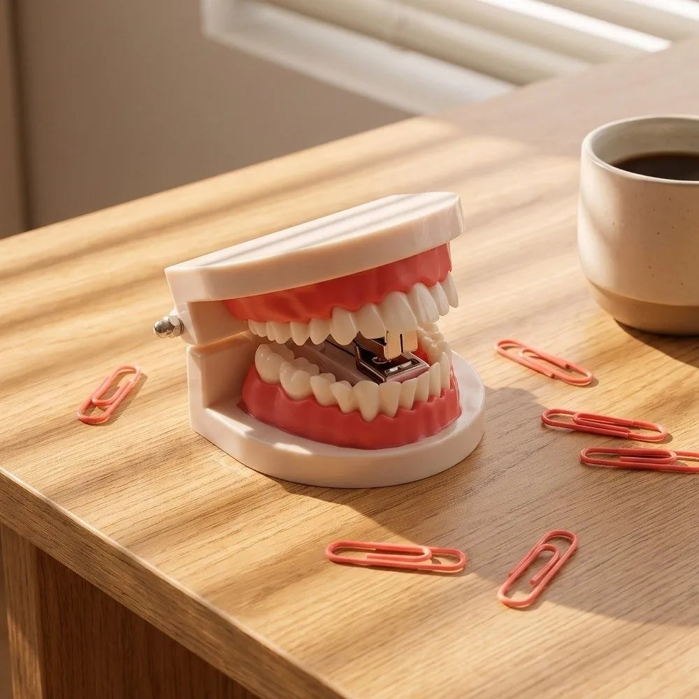 Mini Denture Model Stapler – Funny Novelty Desk Prop