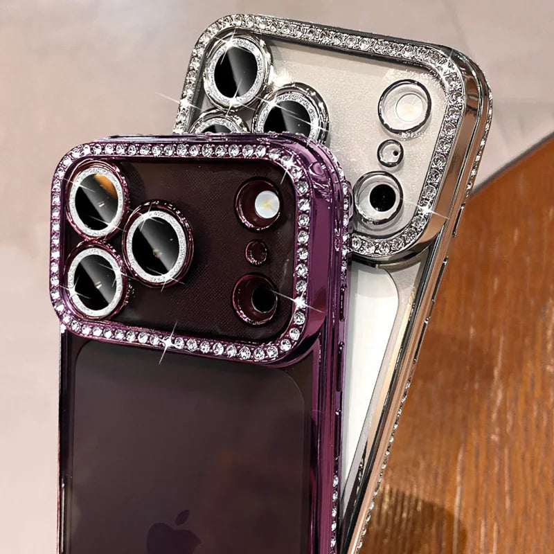 Crystal Lens Frame Bumper Phone Case For iPhone
