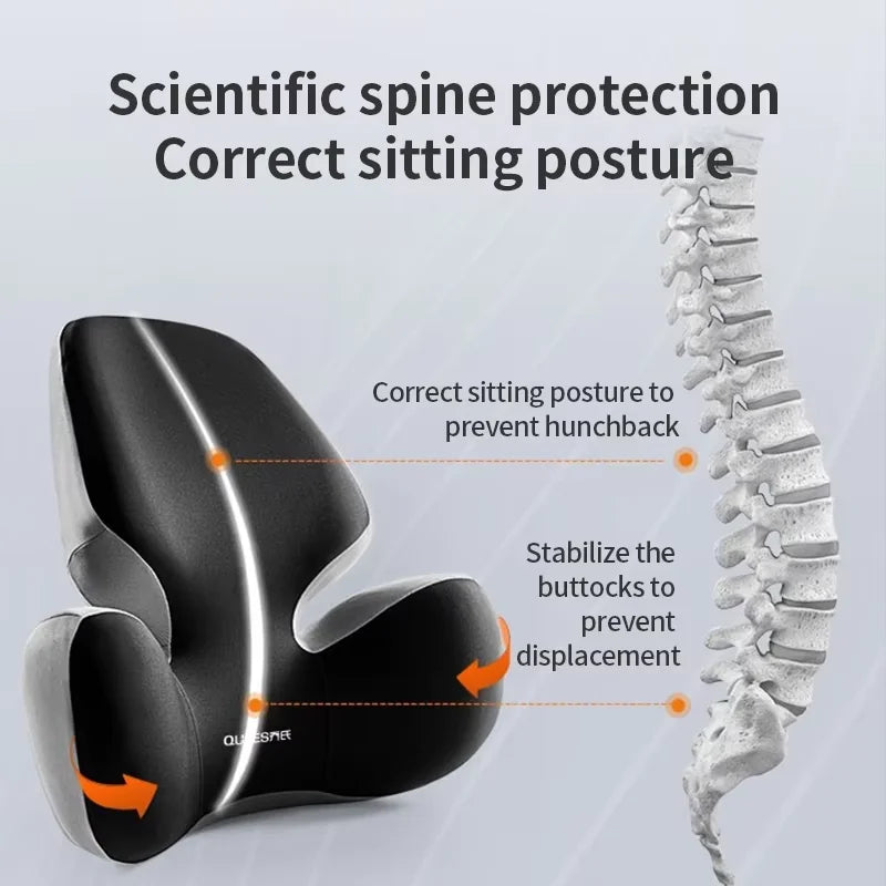 Car Lumbar Support Cushion Set – Washable Backrest & Neck
