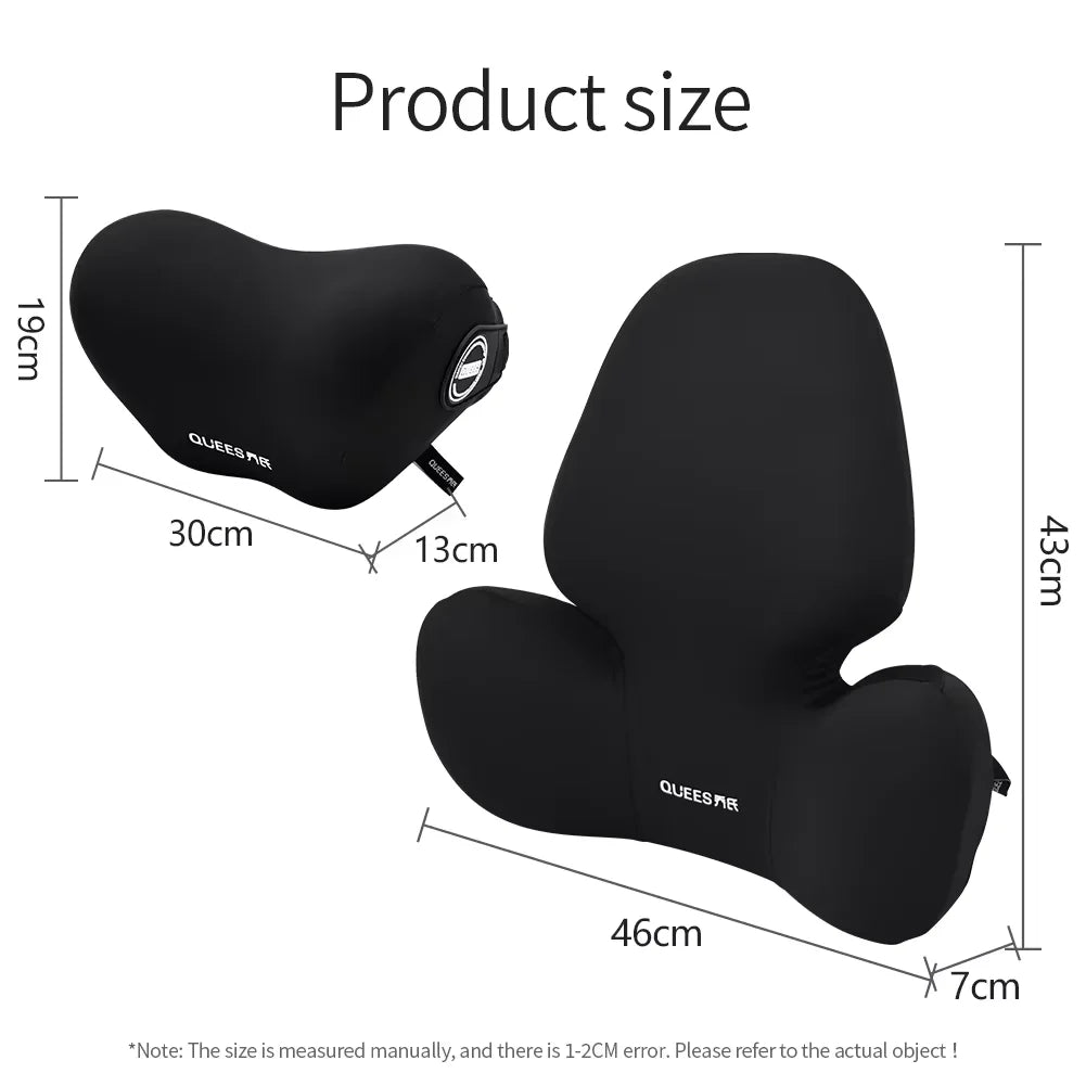 Car Lumbar Support Cushion Set – Washable Backrest & Neck