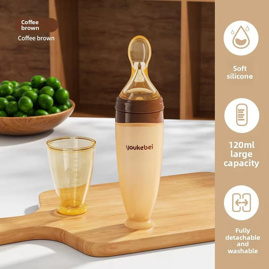 Silicone Baby Squeeze Feeding Spoon Bottle Dispenser