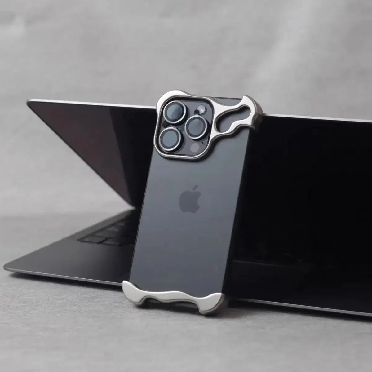 Grey Color Aluminum Bumper iPhone Case With Camera Lens Guard