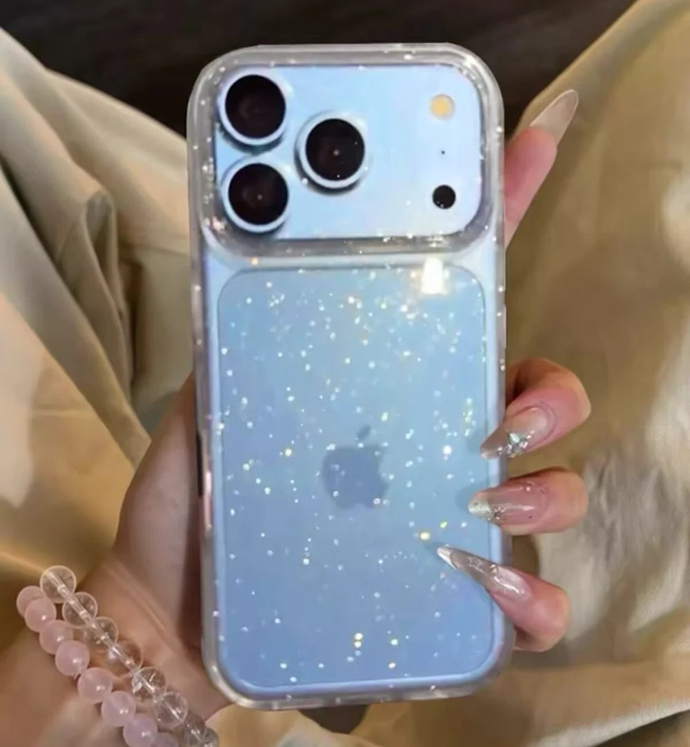 Glitter Clear Shockproof Silicone Case For iPhone