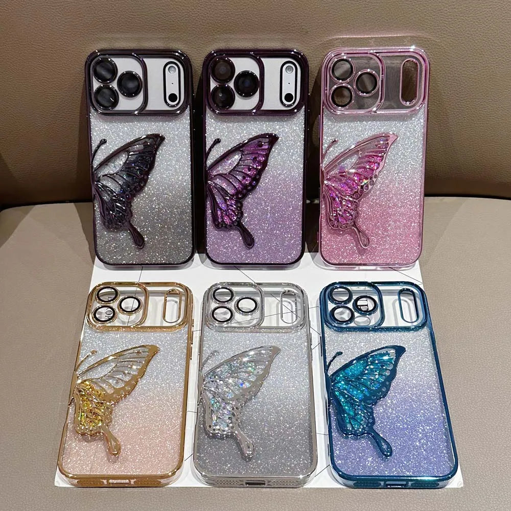 Butterfly Glitter Quicksand Case For iPhone – Shockproof