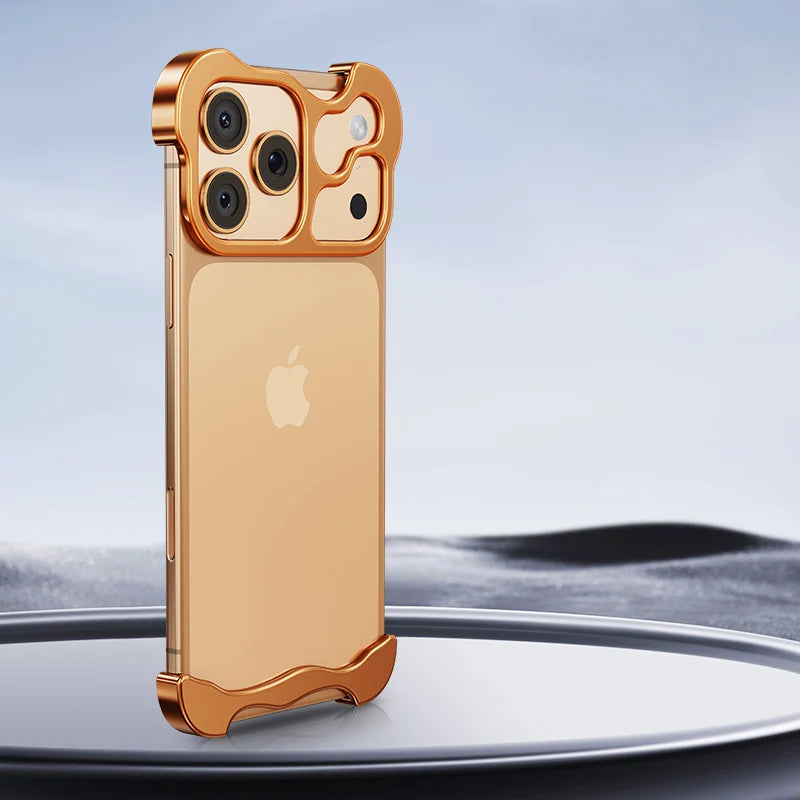 Orange Color Aluminum Bumper iPhone Case With Camera Lens Guard