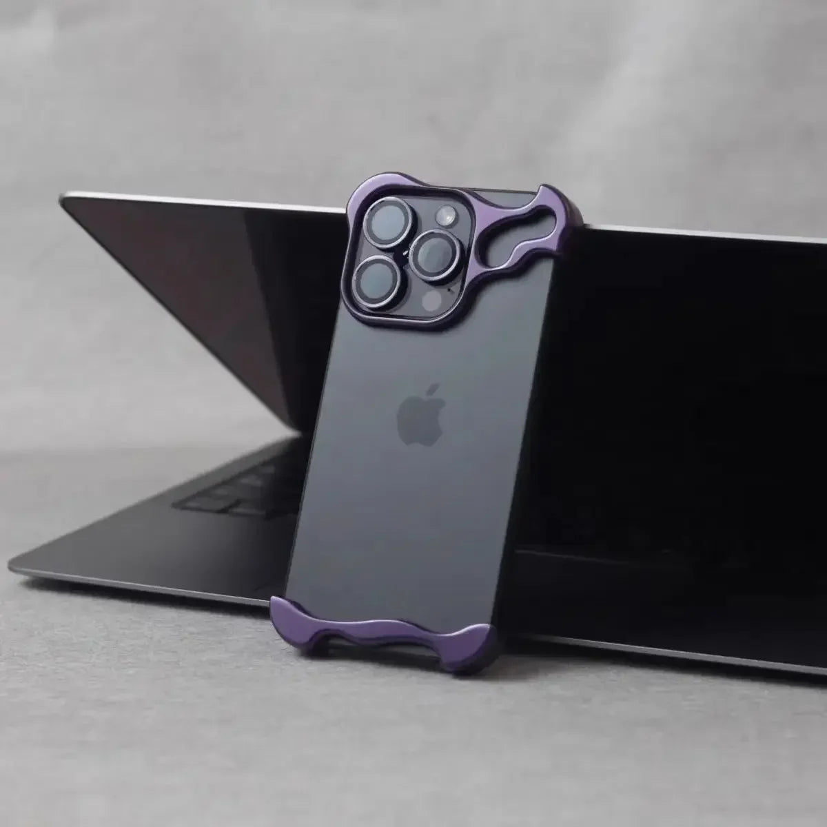 Purple Color Aluminum Bumper iPhone Case With Camera Lens Guard