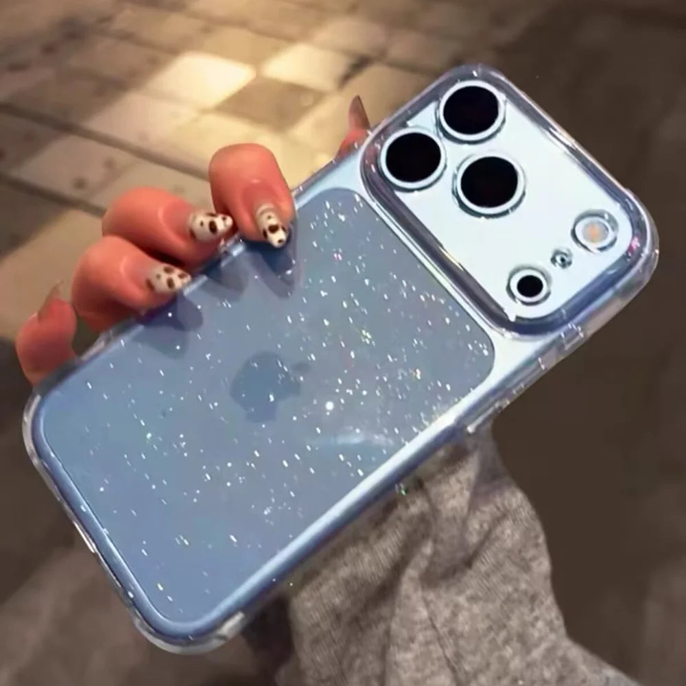 Glitter Clear Shockproof Silicone Case For iPhone