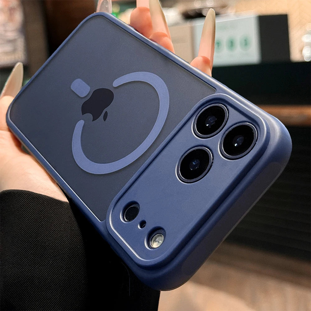 Magnetic Matte Translucent Shockproof Case For iPhone