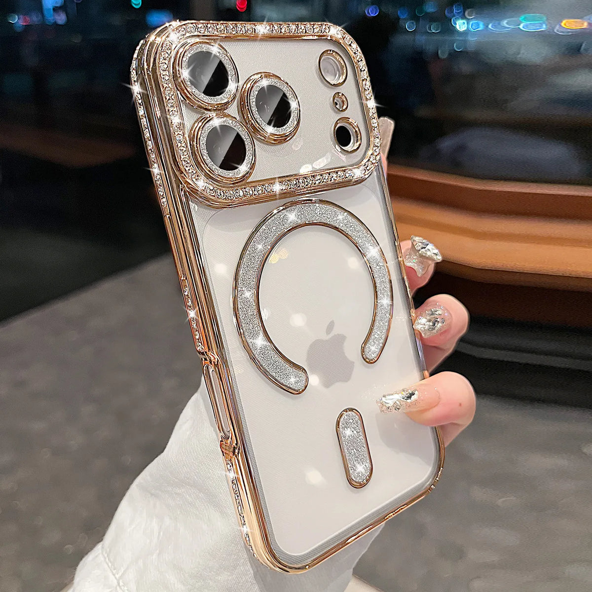JIS Color Magnetic MagSafe iPhone Case – Bling Diamond Protection