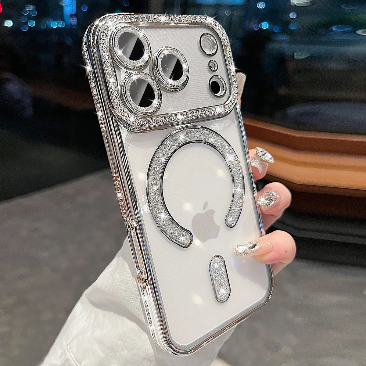YS Color Magnetic MagSafe iPhone Case – Bling Diamond Protection