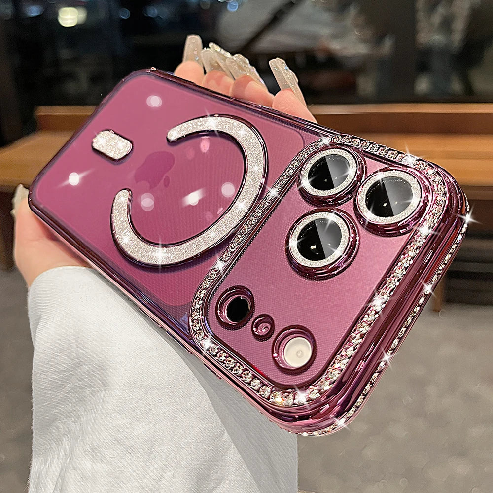 Magnetic MagSafe iPhone Case – Bling Diamond Protection