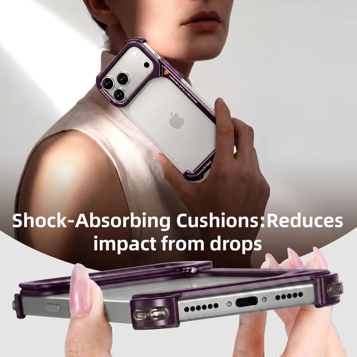 Aluminum Shockproof Bumper Case With Camera Kickstand