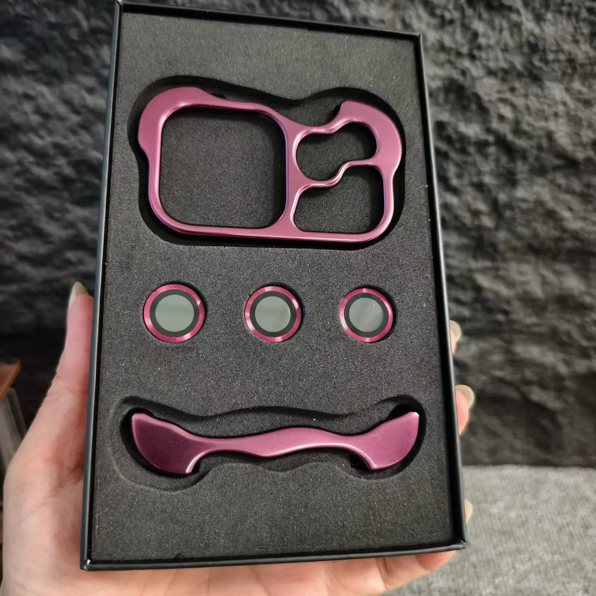 Cherry Red Color Aluminum Bumper iPhone Case With Camera Lens Guard
