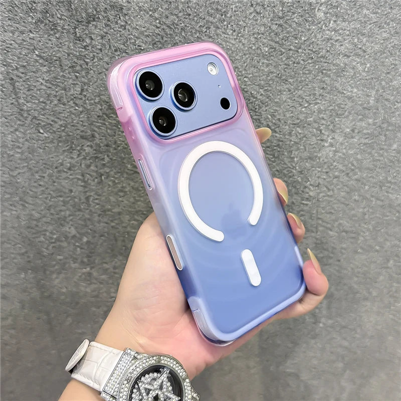 Magnetic Ripple Wave iPhone Case – Shockproof Matte