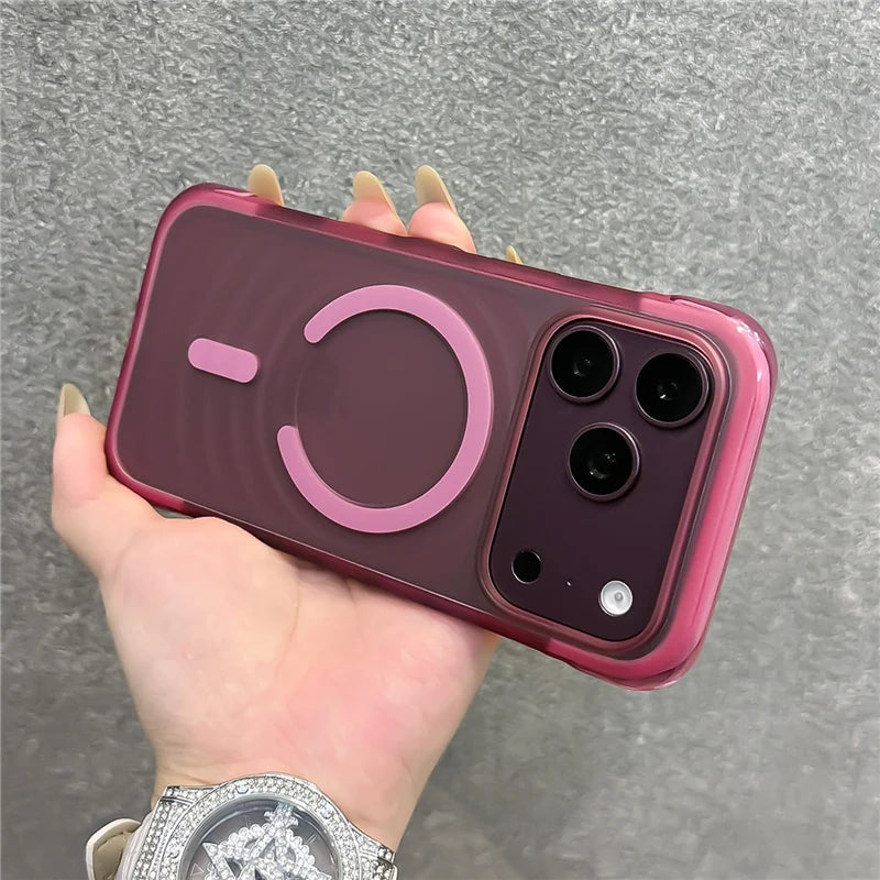Magnetic Ripple Wave iPhone Case – Shockproof Matte