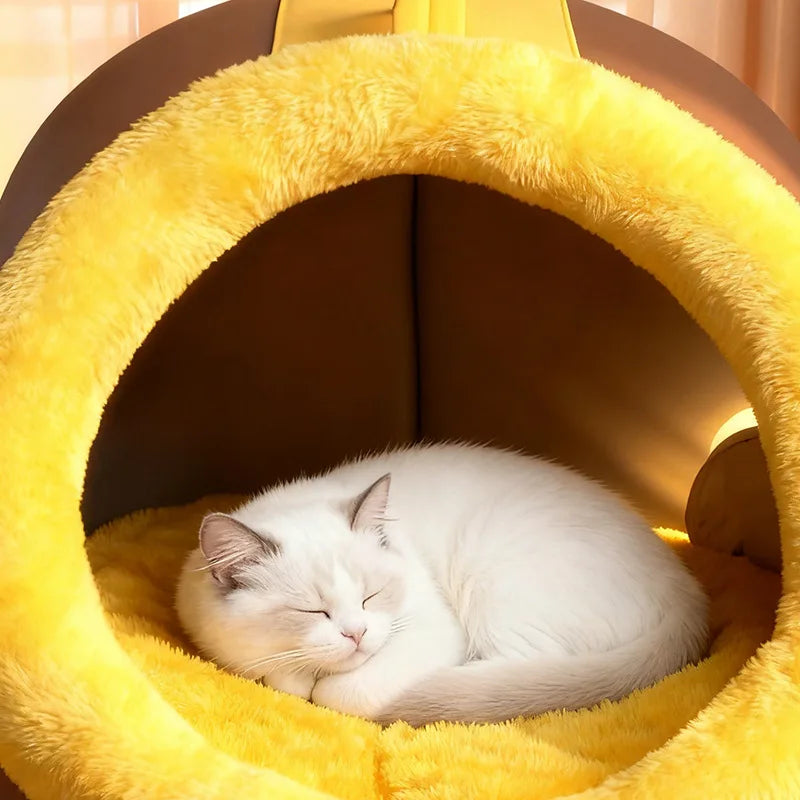 Portable Fleece-Lined Pet Bed for Small Dogs and Cats