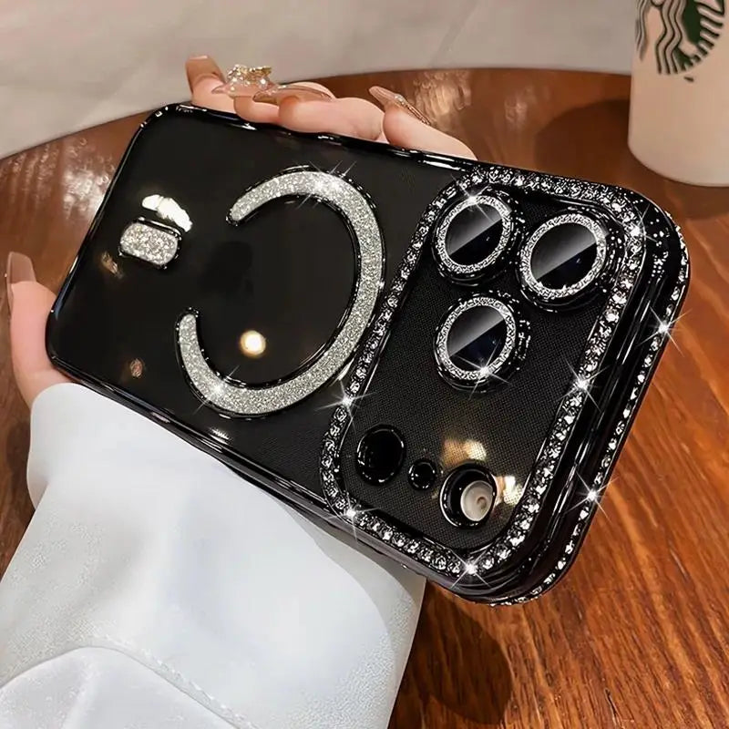 HE Color Magnetic MagSafe iPhone Case – Bling Diamond Protection