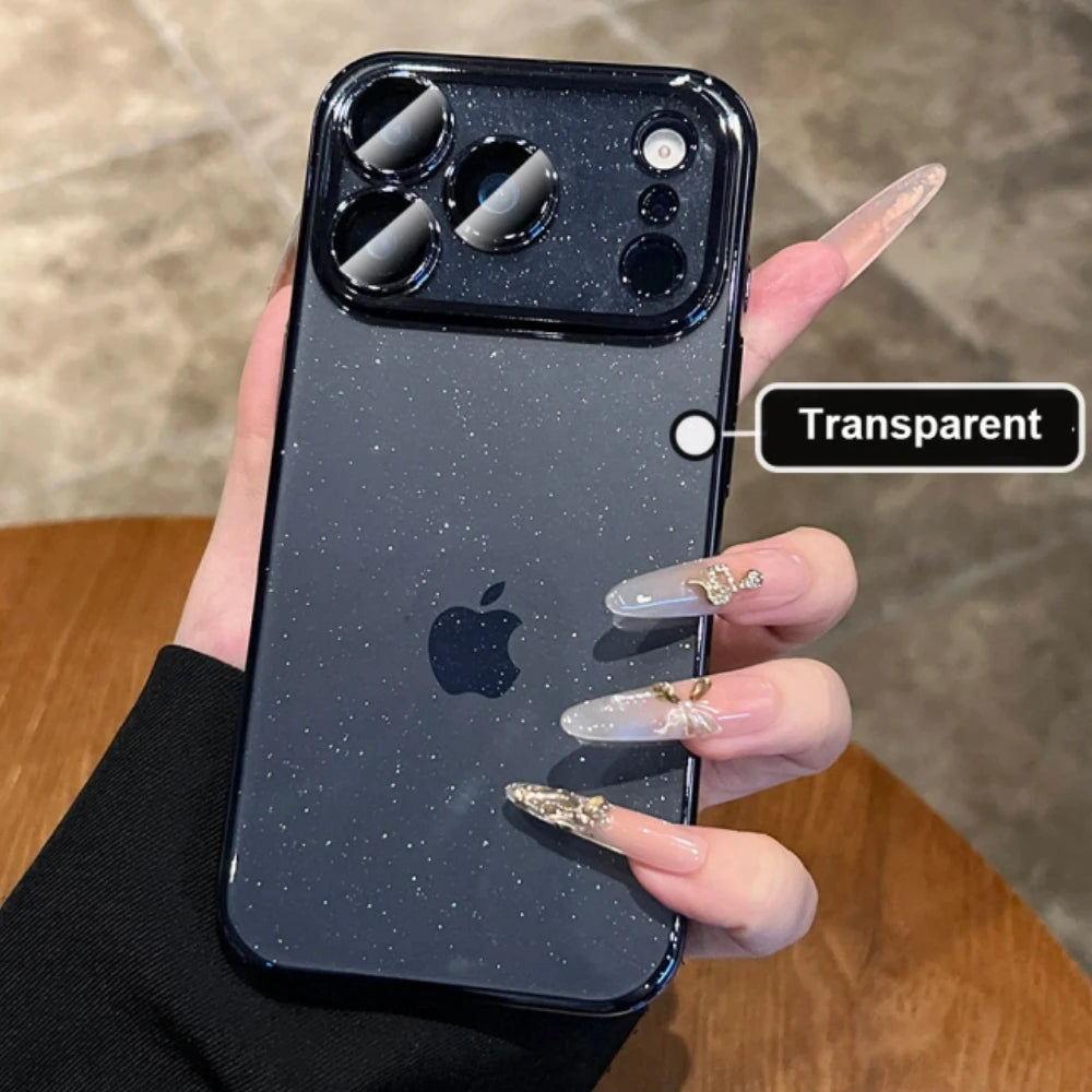 Ultra Slim Glitter Clear Phone Case With Lens Guard