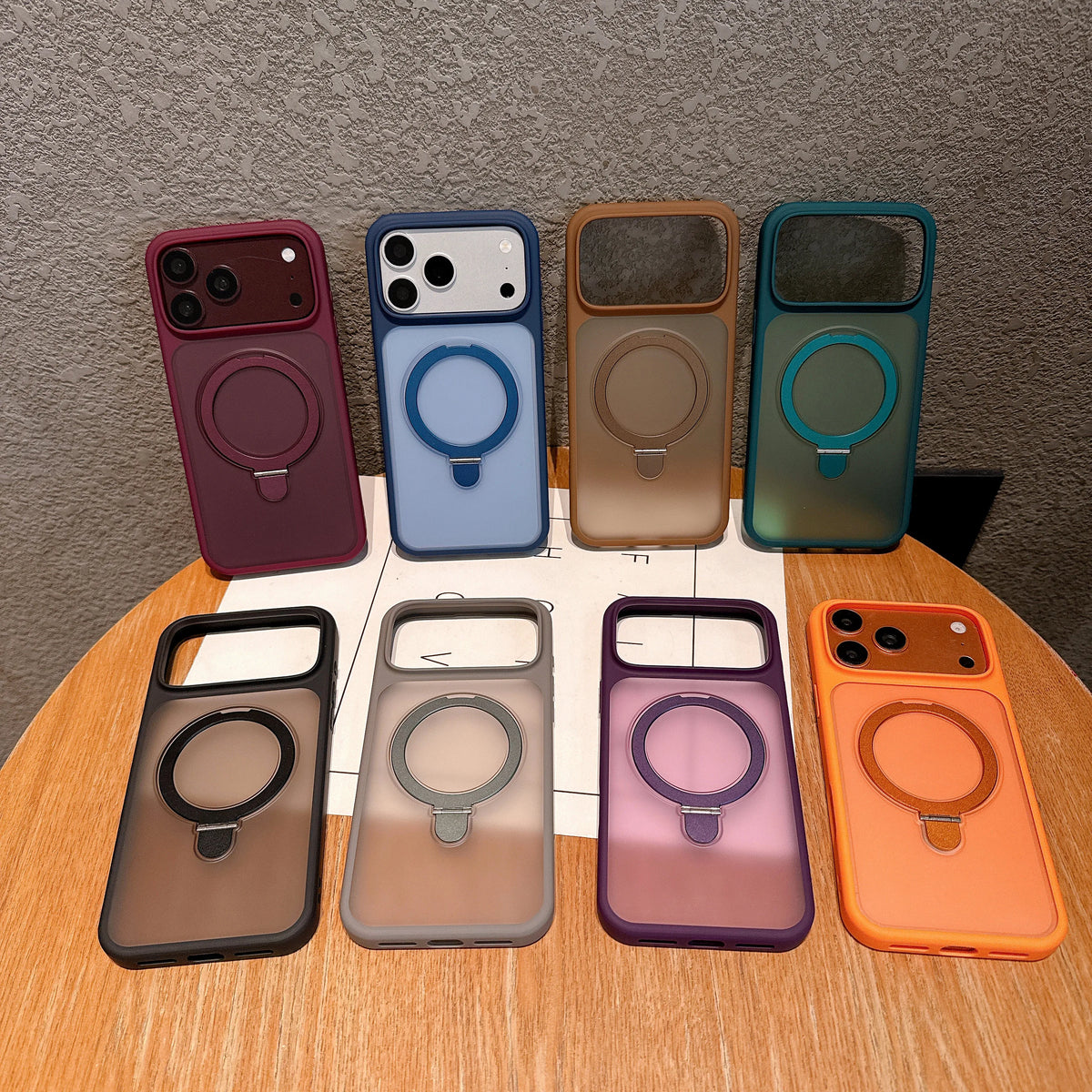 Magnetic Metal Stand Case With Glass Camera Lens For iPhone