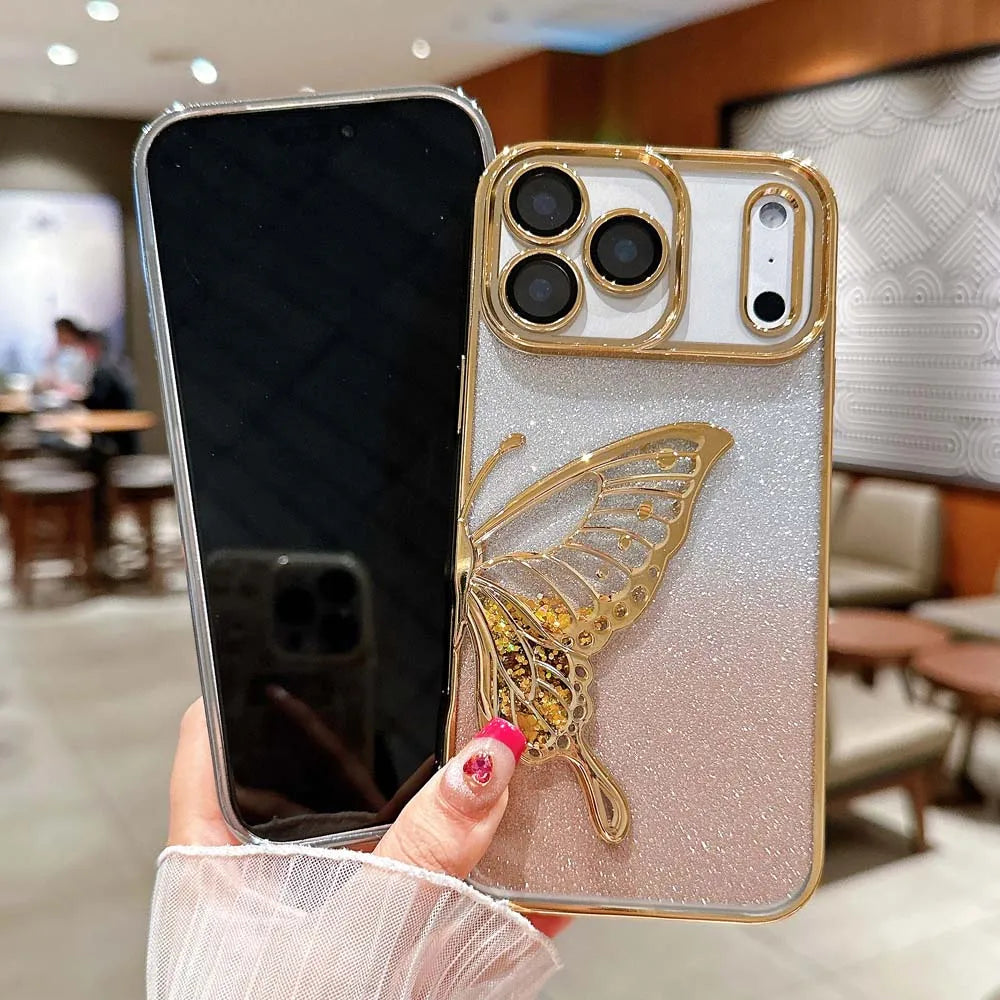 Butterfly Glitter Quicksand Case For iPhone – Shockproof