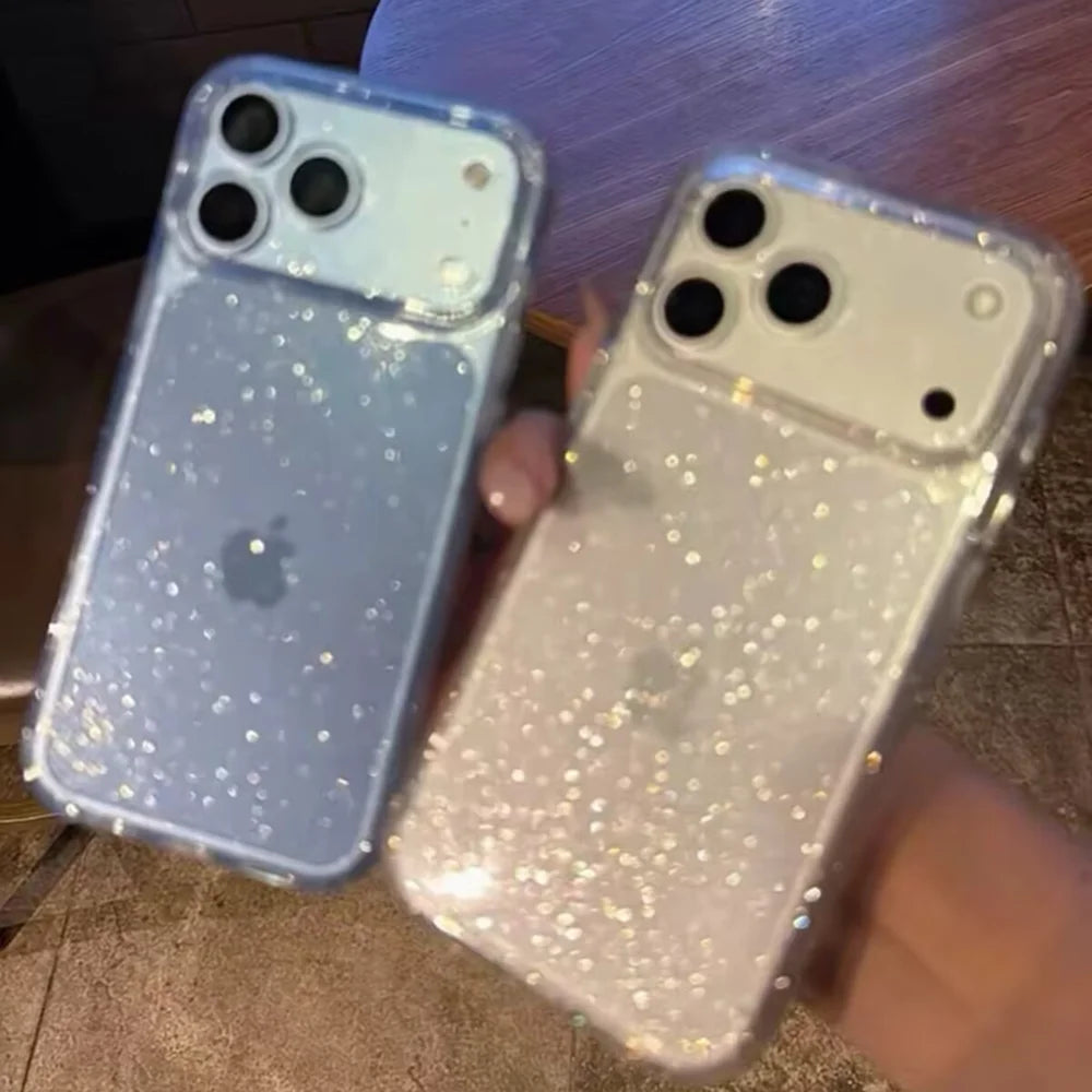 Glitter Clear Shockproof Silicone Case For iPhone