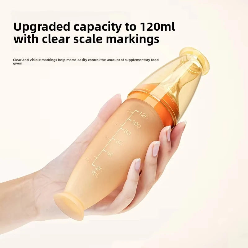 Silicone Baby Squeeze Feeding Spoon Bottle Dispenser